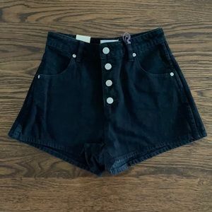 Rollas black denim shorts